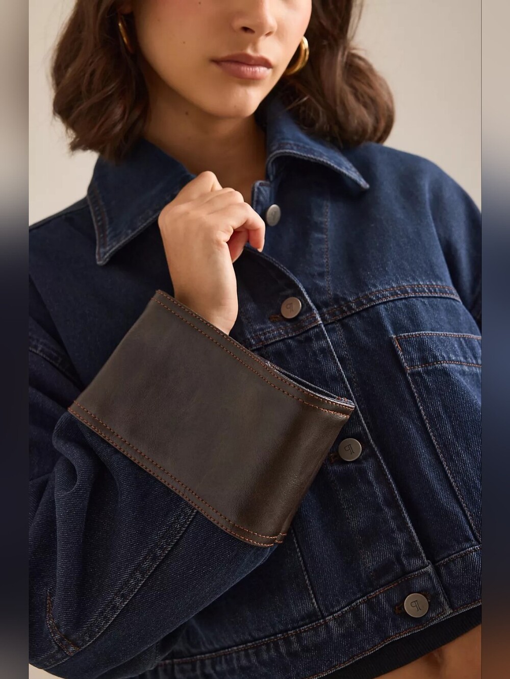 Anthropologie Pilcro Cuffed Crop Denim Jacket BNWT XL - Picture 3 of 7